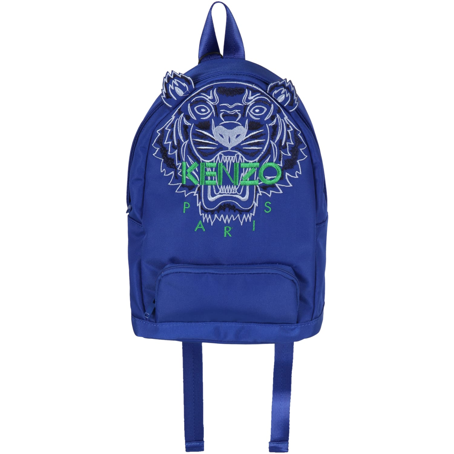 Kenzo Kids Blue Backpack For Girl With Tiger