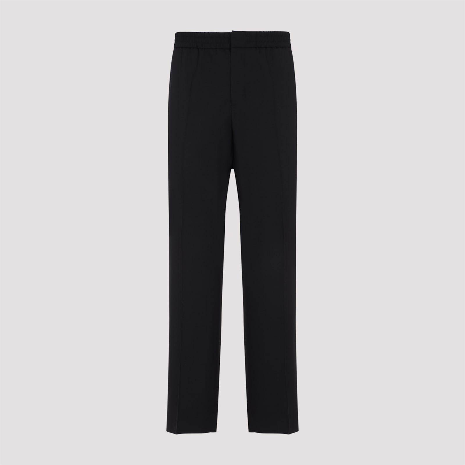 Ami Alexandre Mattiussi Wool Wide-leg Pant Cropped Length In Black