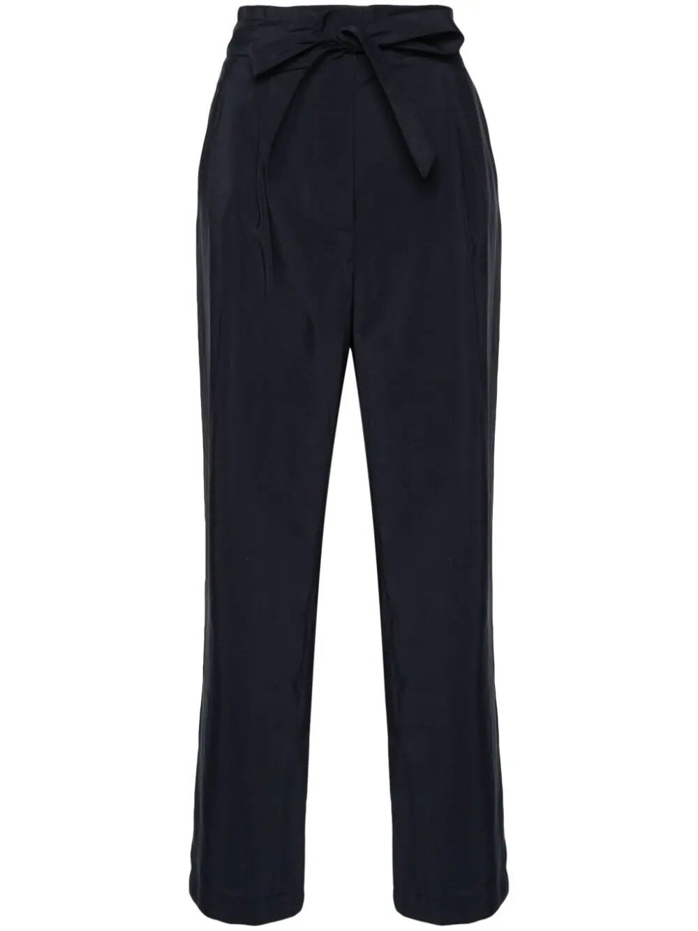 Shop Emporio Armani Modal Pants With Coulisse In Blue