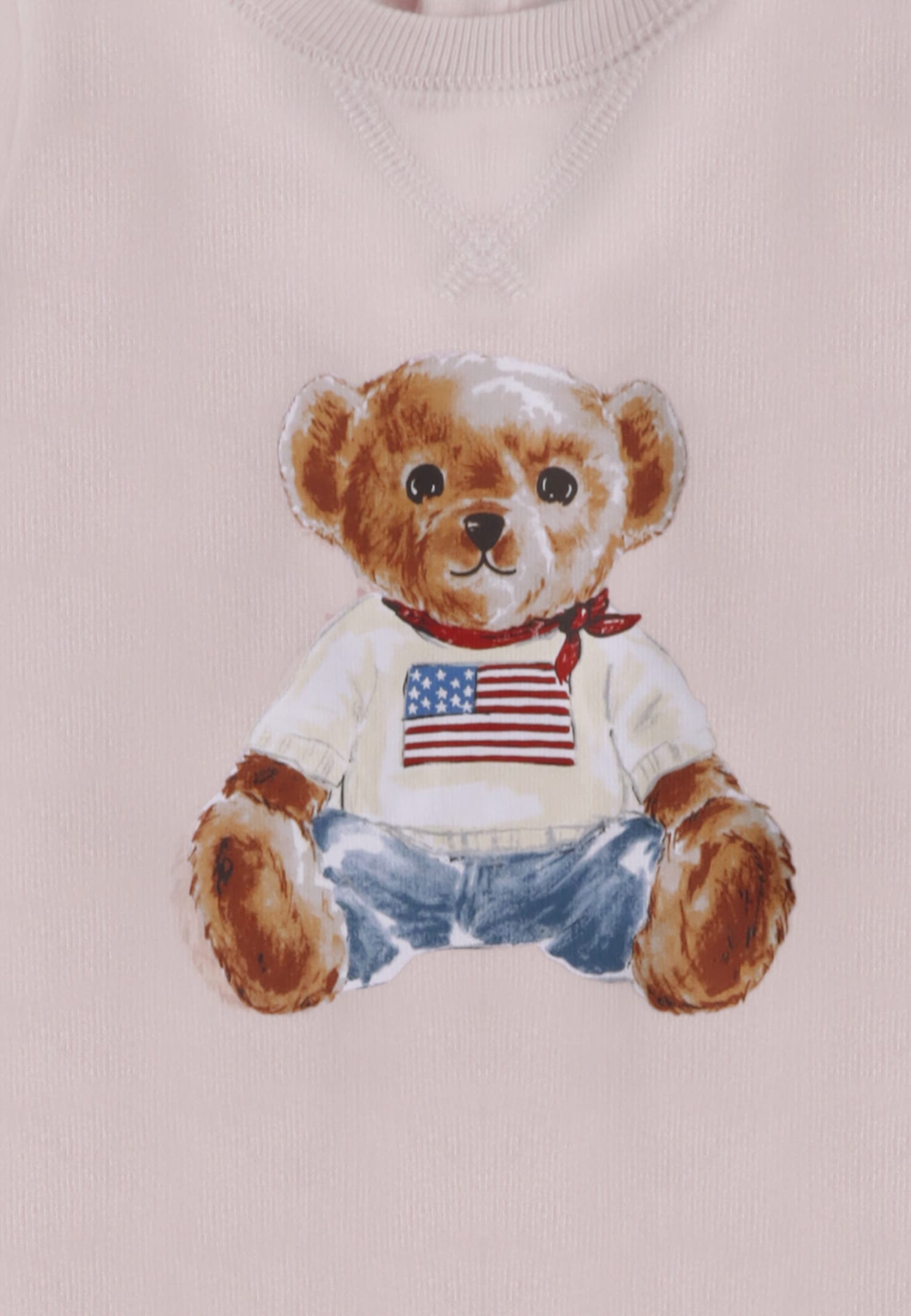 Ralph Lauren Pink Babygrow For Baby Girl With Polo Bear In Pink