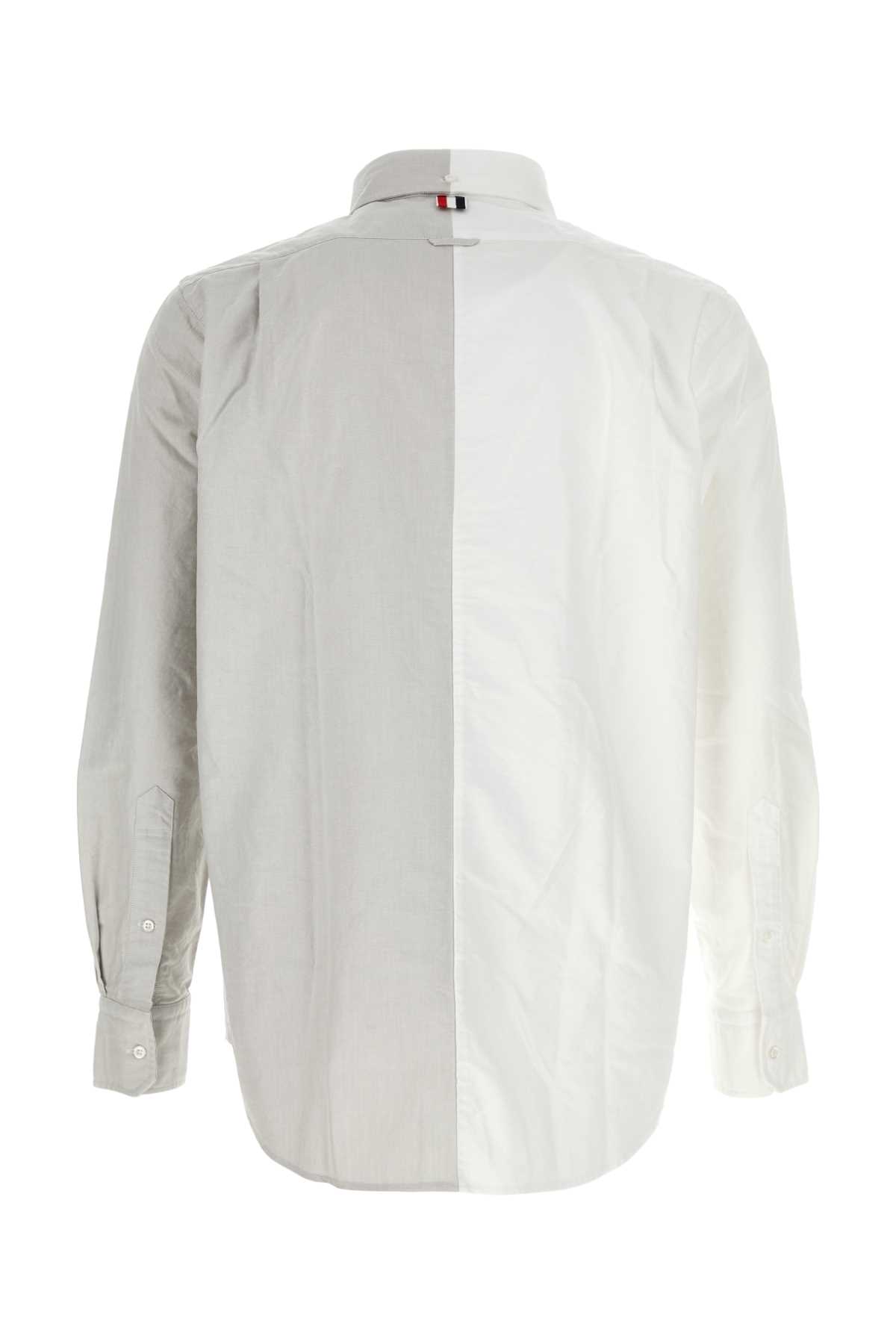 Shop Thom Browne Two-tone Oxford Shirt In Medgrey