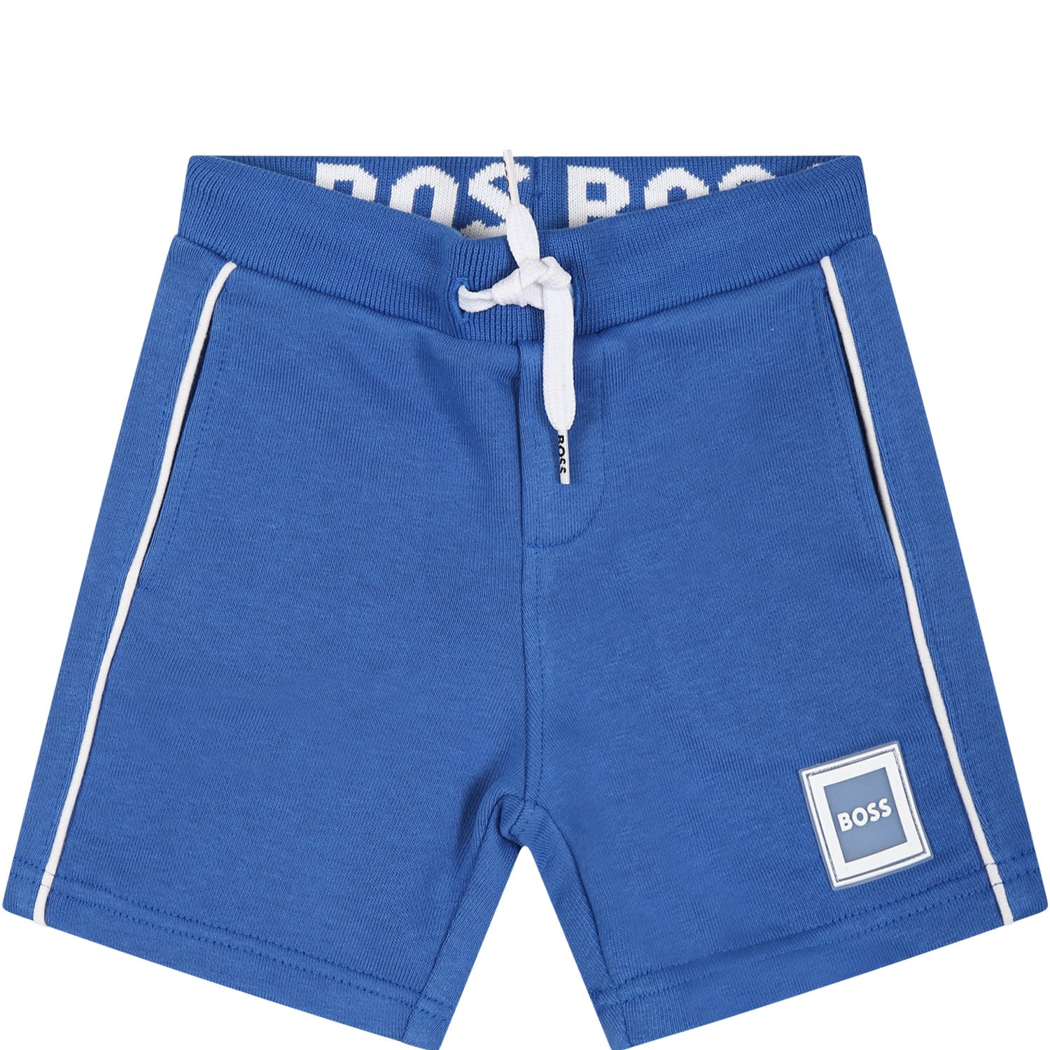 Hugo Boss Kids' Blue Shorts For Baby Boy With Logo