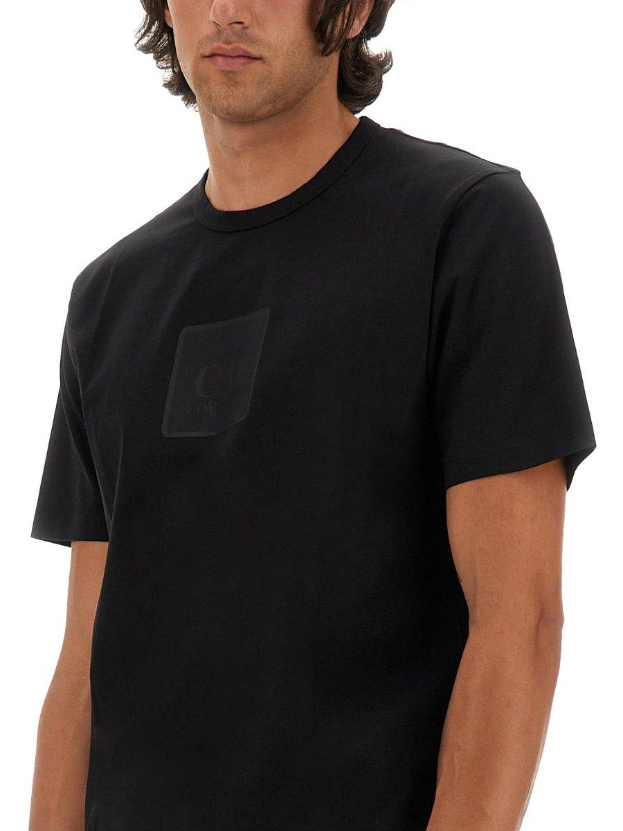 Shop C.p. Company The Metropolis Series Logo Patch T-shirt In Black