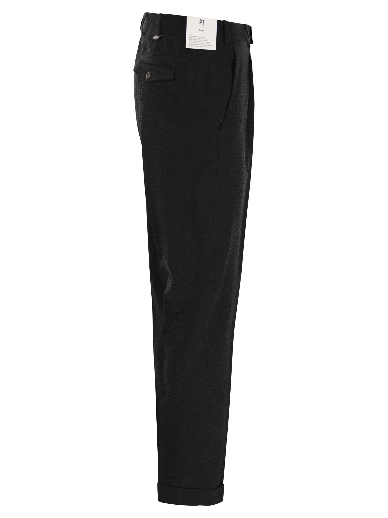 Pt Torino Wool Trousers In Black