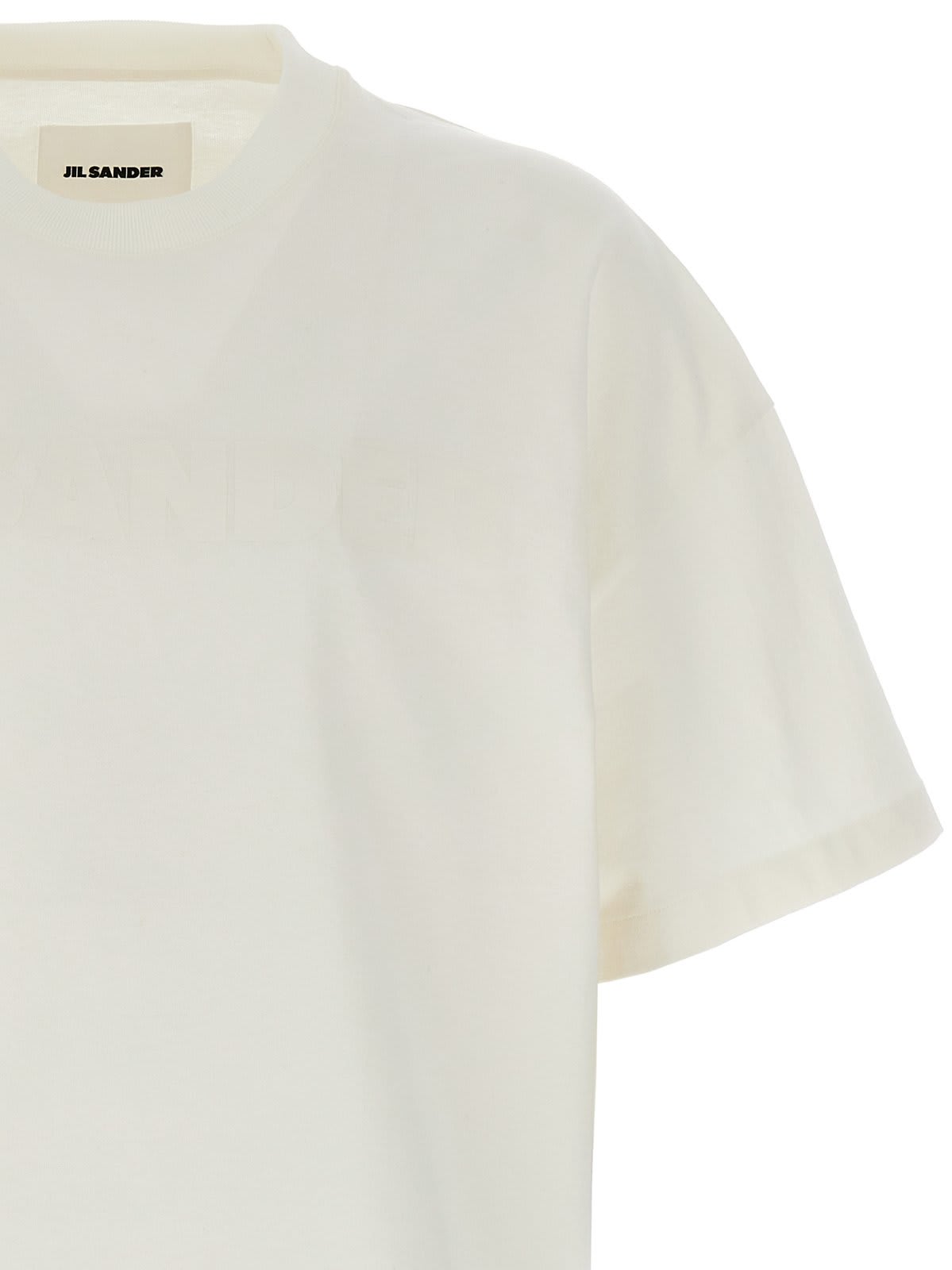 Shop Jil Sander Logo Printed Crewneck T-shirt