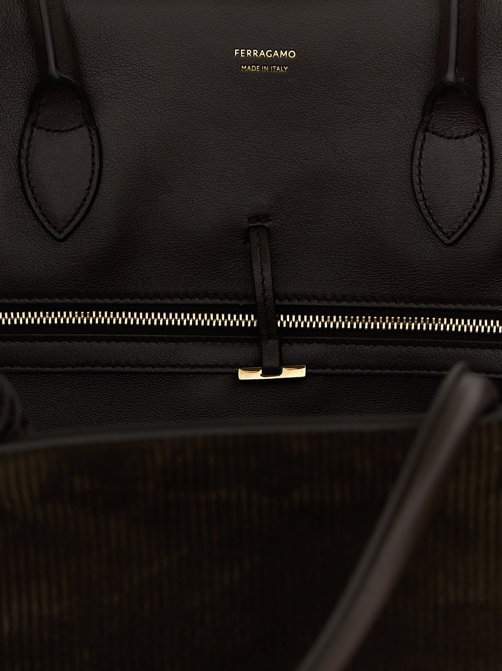 Ferragamo Dark Brown Hug Large Satchel In Brown