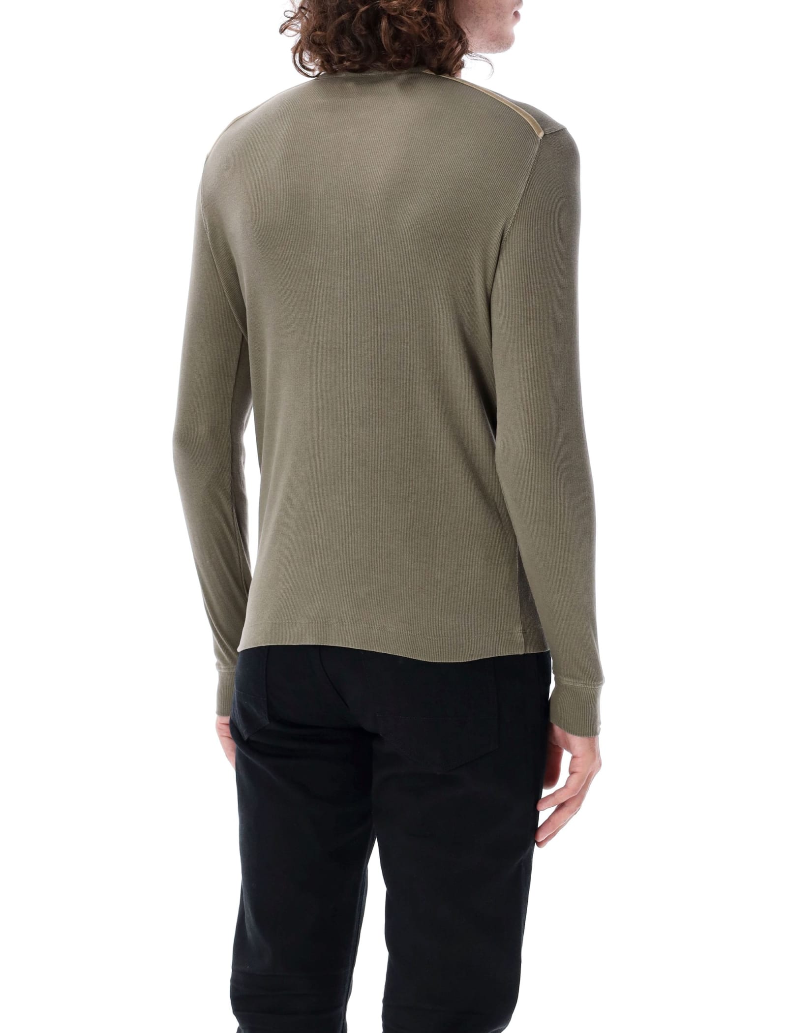 Shop Tom Ford Henley T-shirt In Fern Green