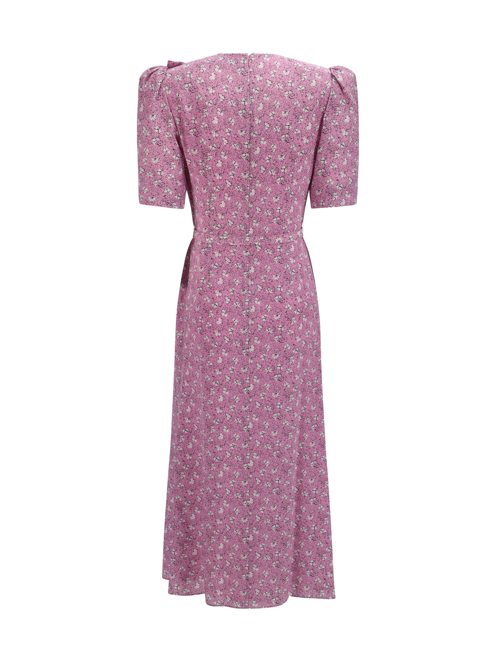 Shop Alessandra Rich Long Dress In Pink-white