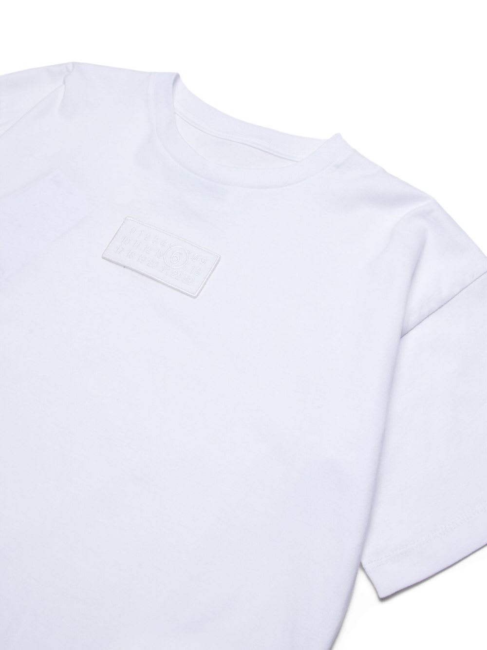 Mm6 Maison Margiela T-shirt In Jersey Con Patch Numeric Logo In Blue