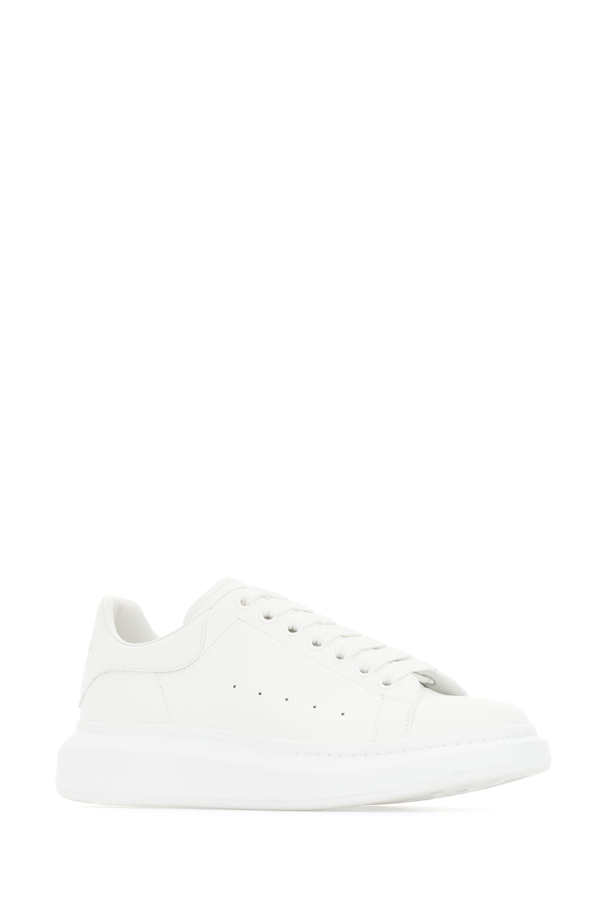 Shop Alexander Mcqueen White Leather Sneakers In Bianco