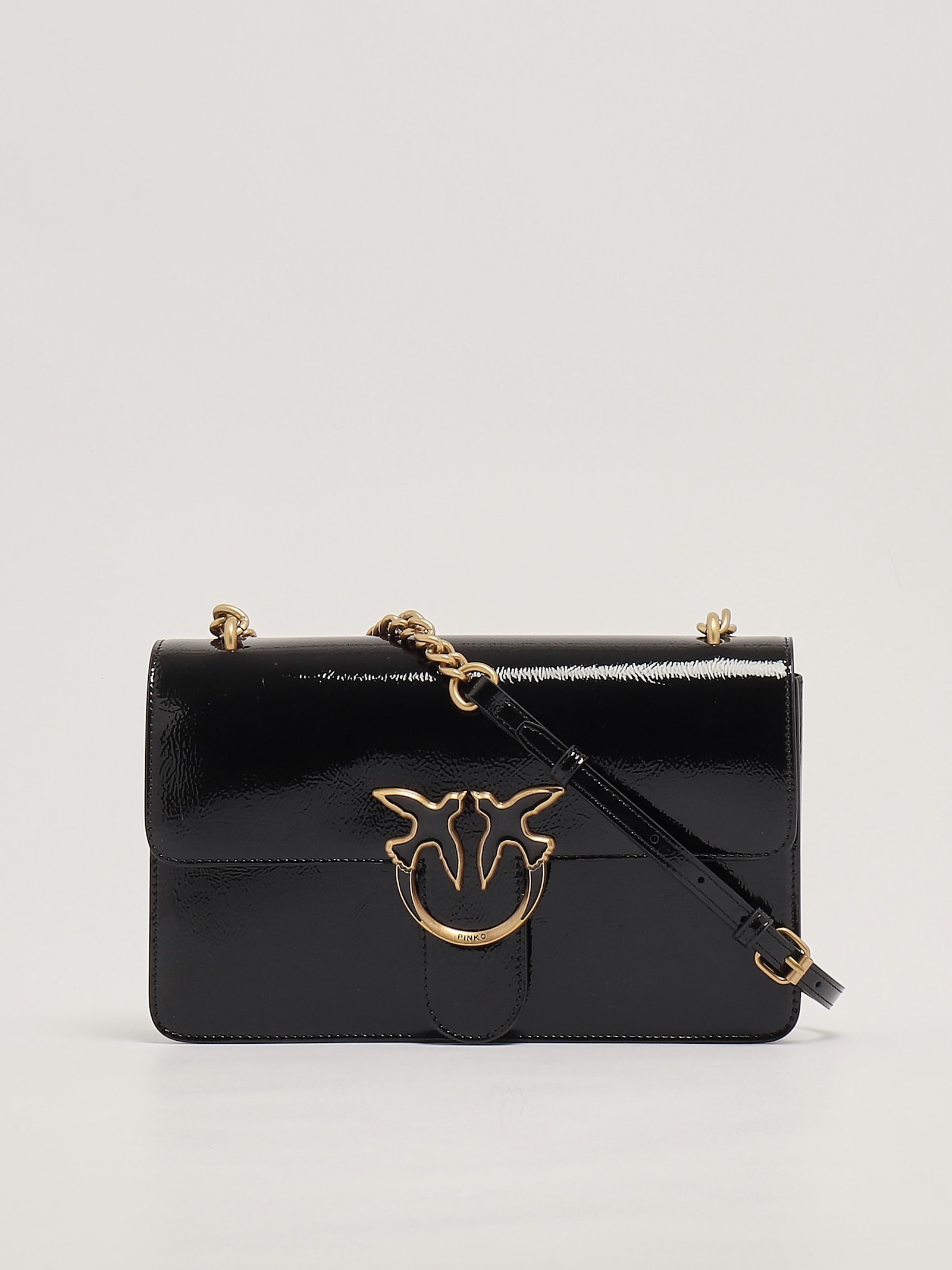 Pinko Love One Classic Light Clutch In Nero