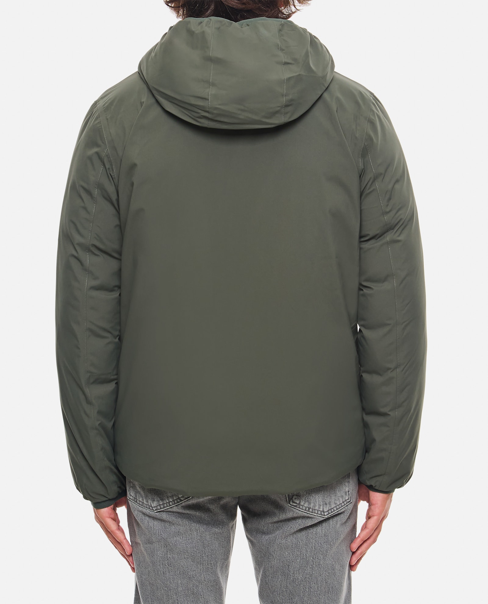 K-way Duck Down Padded Jack St Thermo Reversibile Jacket In Green