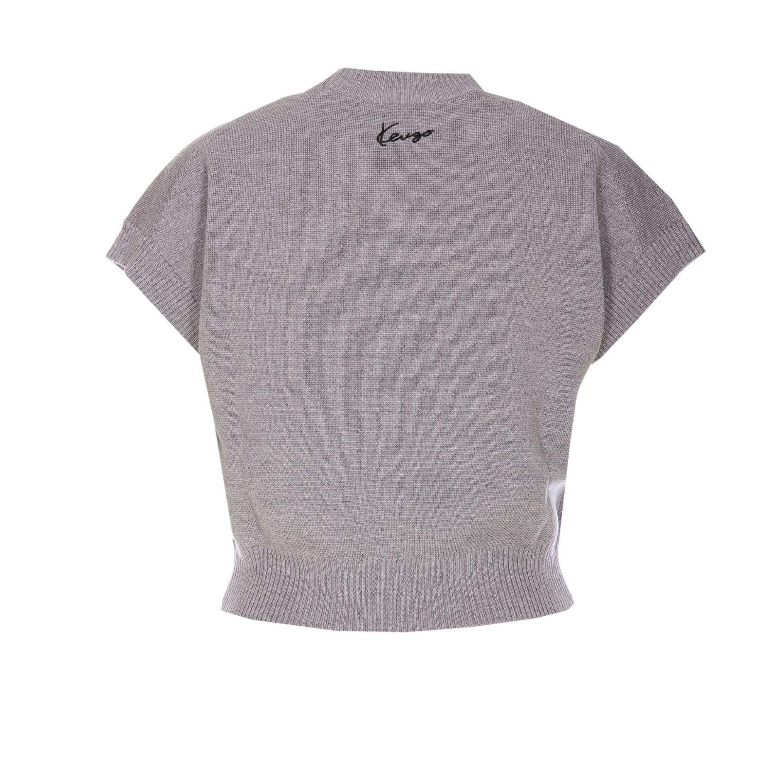 Shop Kenzo Marguerite Placed Top  In Grey