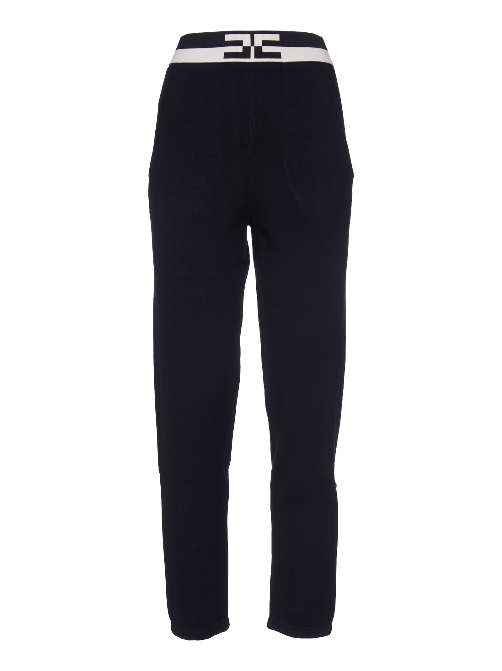 Shop Elisabetta Franchi Pantalone Tricot In Black