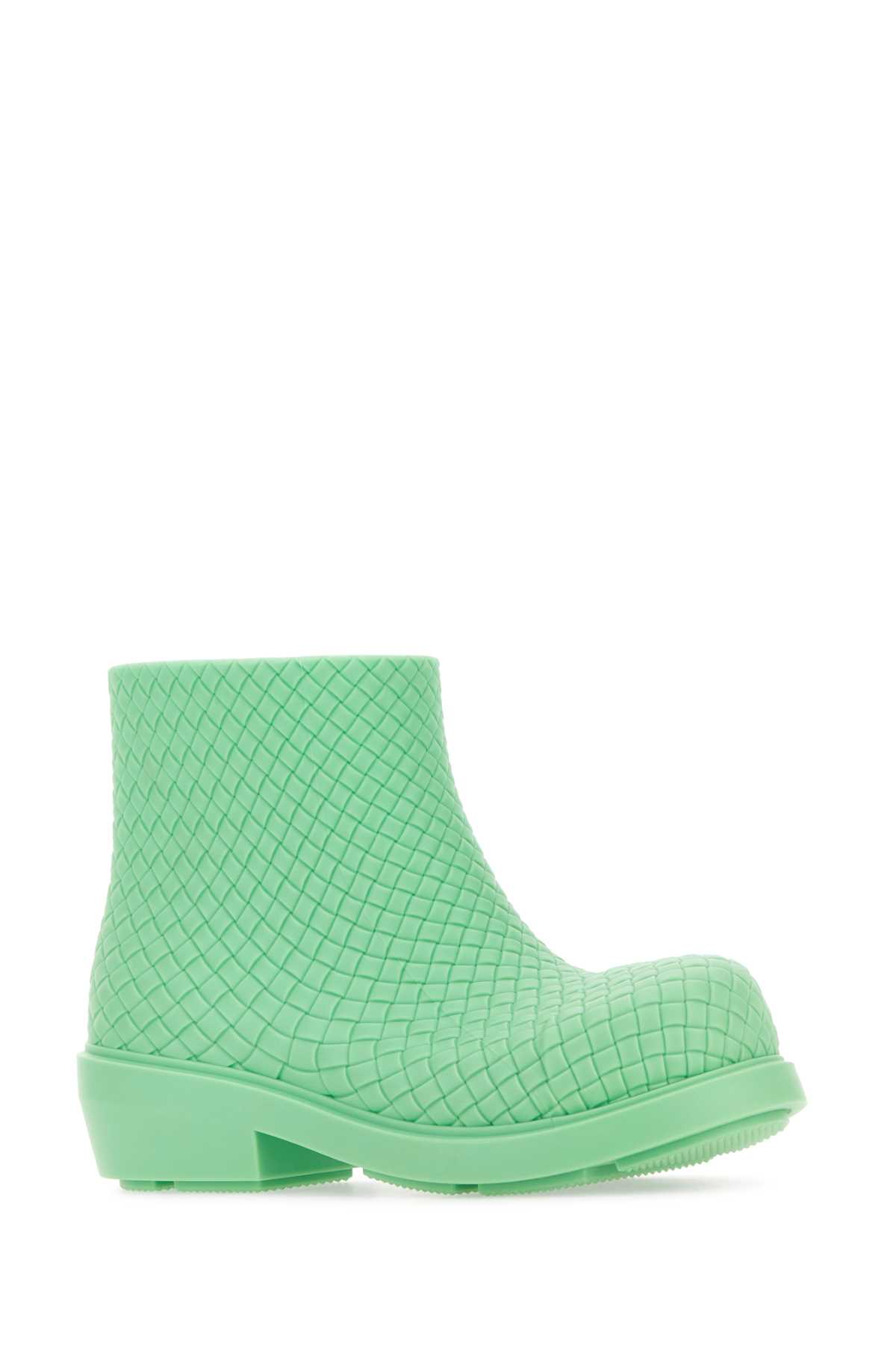 Shop Bottega Veneta Mint Green Rubber Fireman Ankle Boots In Siren