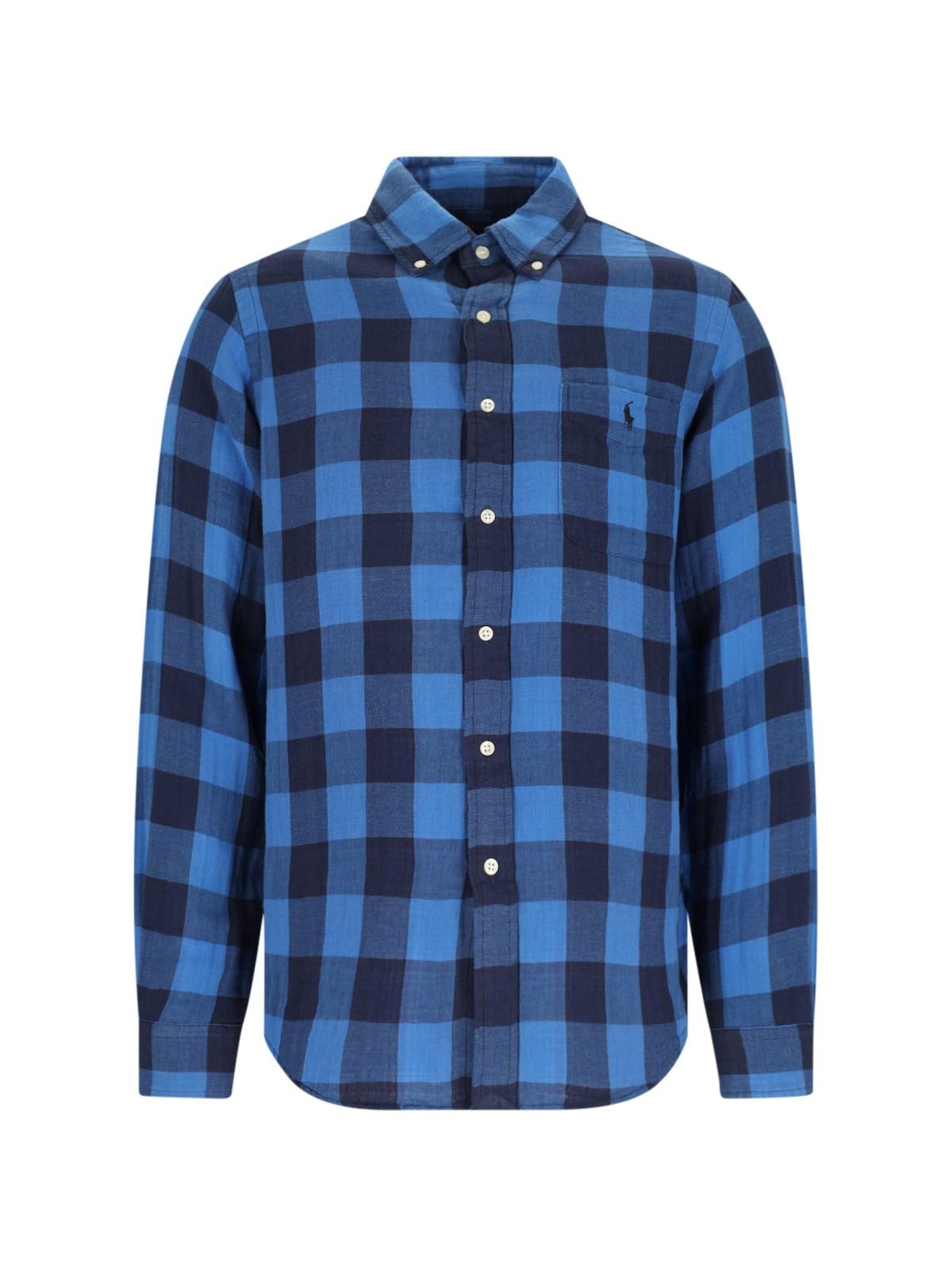 Shop Polo Ralph Lauren Checked Shirt In Royal Black