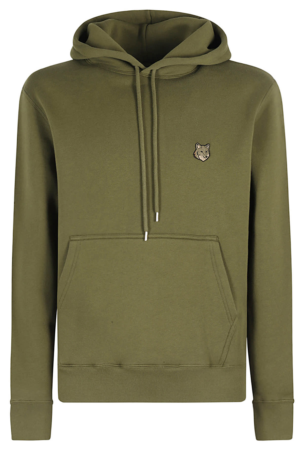 Shop Maison Kitsuné Bold Fox Head Patch Comfort Hoodie In Military Green