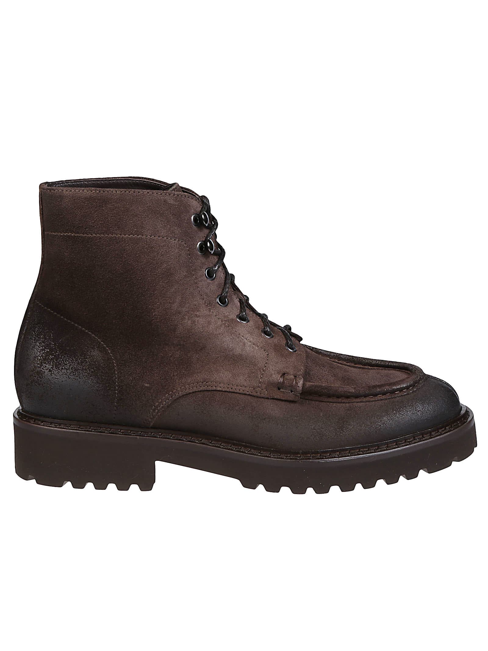 Doucal's Commander Derby Ankle Boots In Testa Moro/fondo Testa Moro