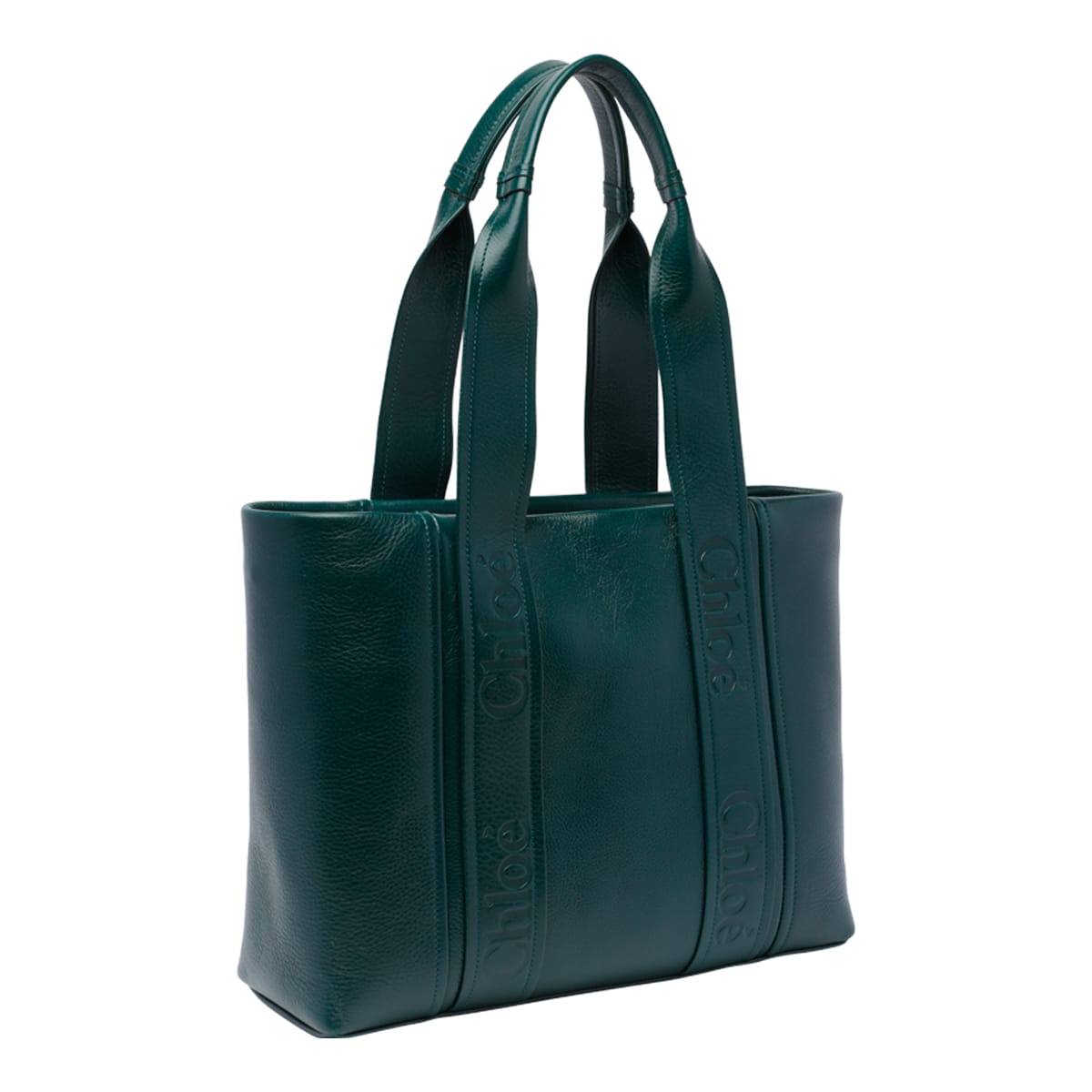 Shop Chloé Woody Tote Bag In Green