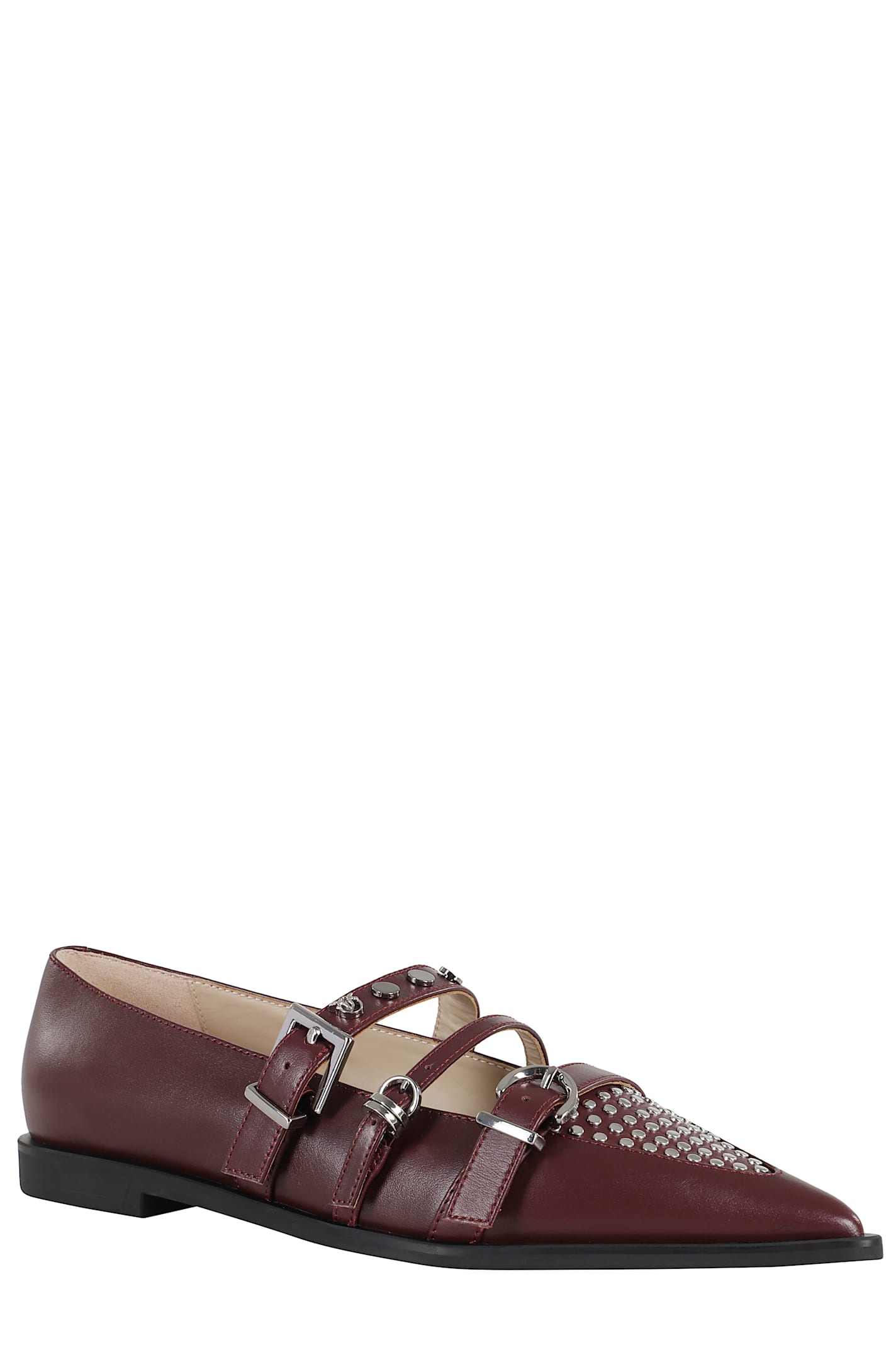Pinko Zulema Pointed-toe Ballerinas In Red