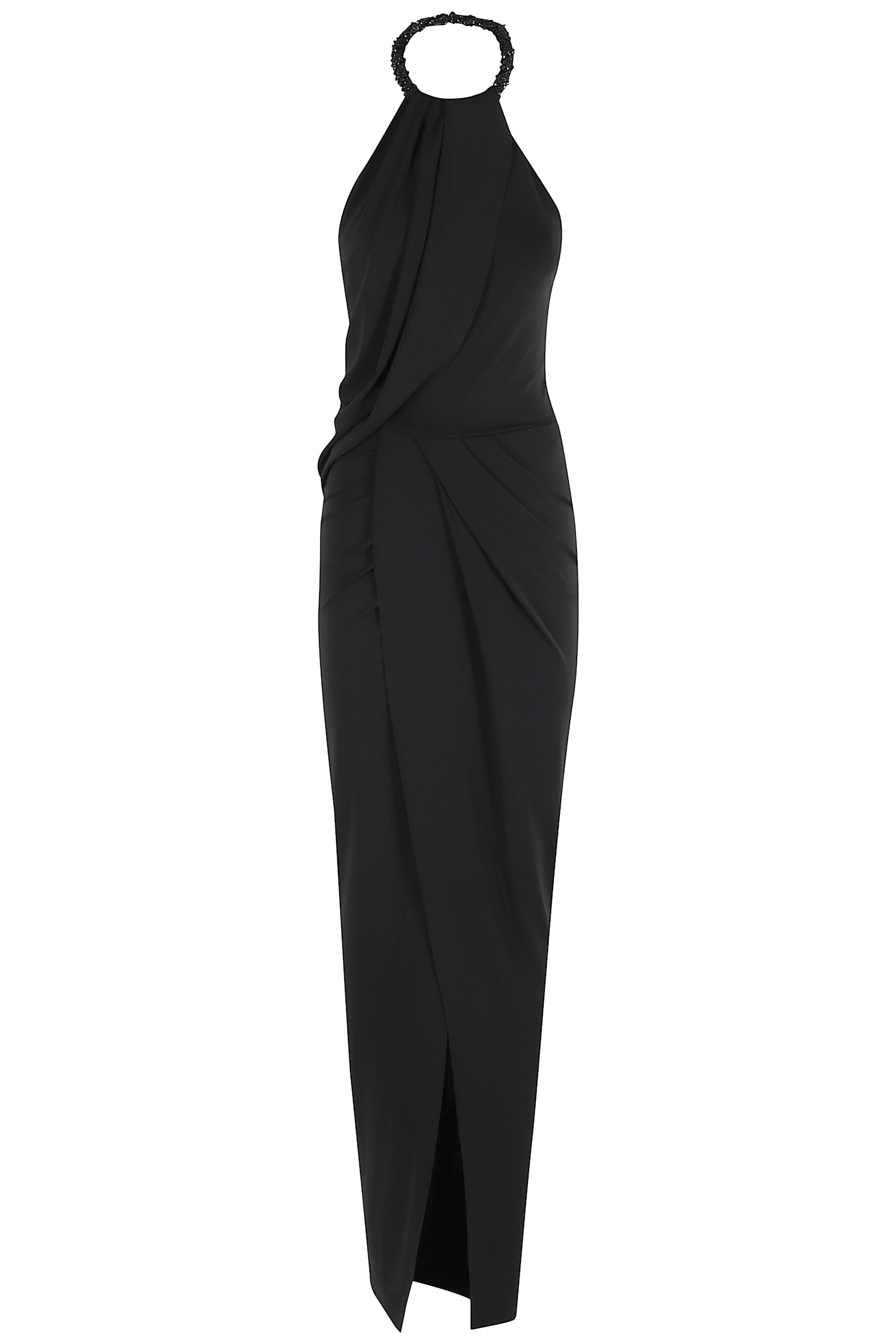 Amen Dress In Fluid W Torchon In Black