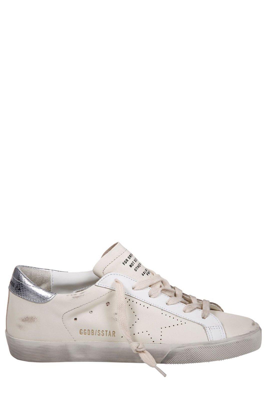 Shop Golden Goose Super Star Lace-up Sneakers In Brown