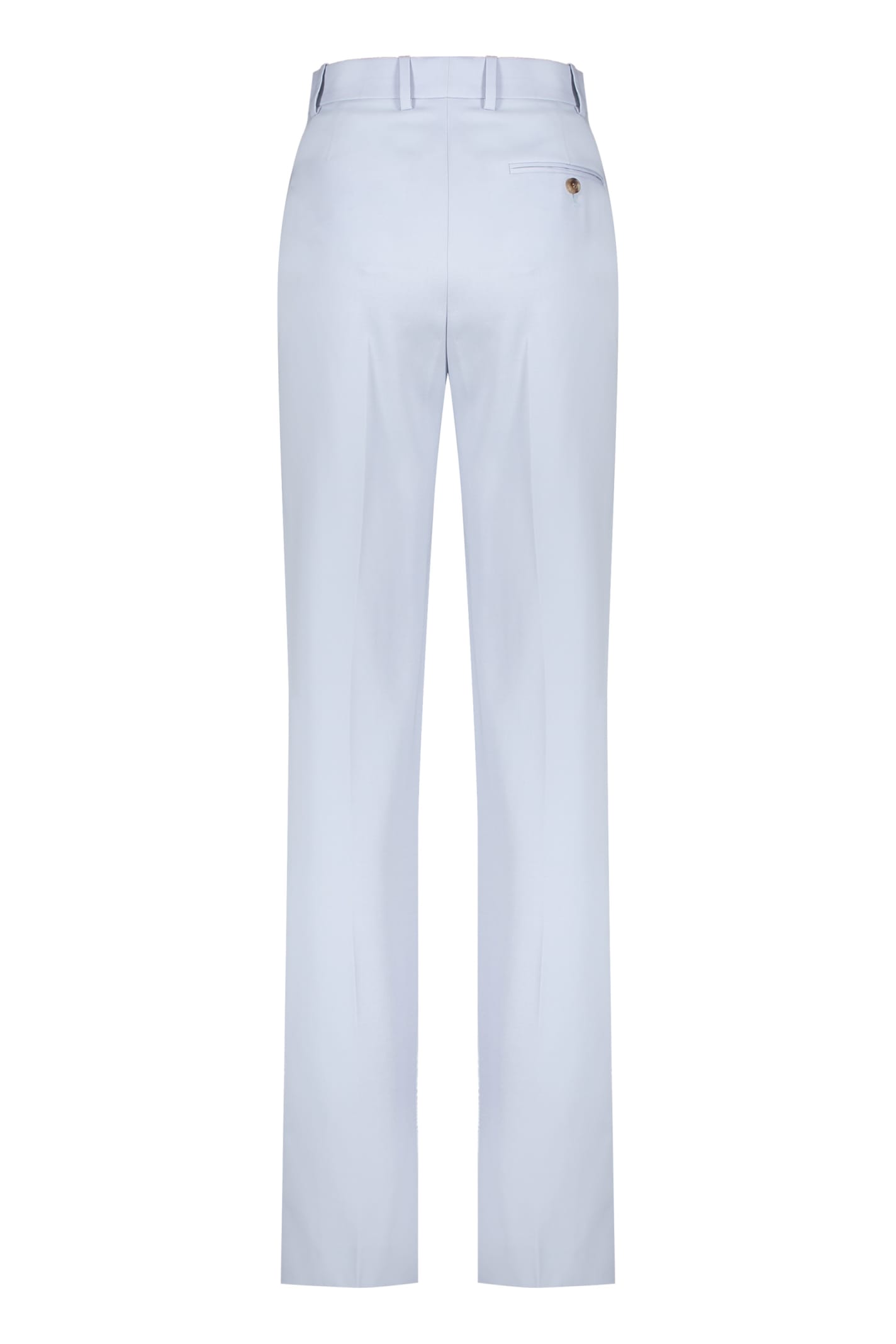 Shop Alexander Mcqueen Wool Trousers In Light Blue