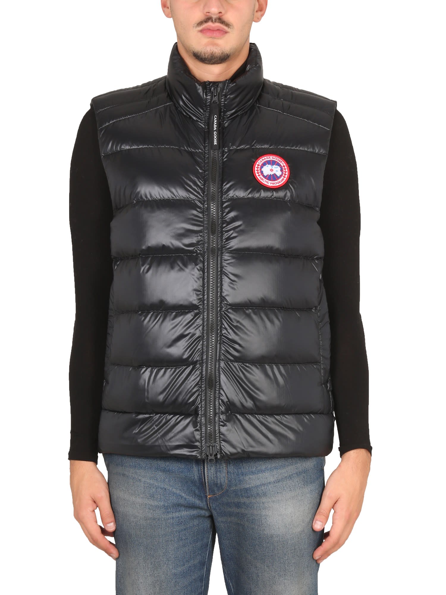 CANADA GOOSE DOWN VEST WITH LOGO PATCH