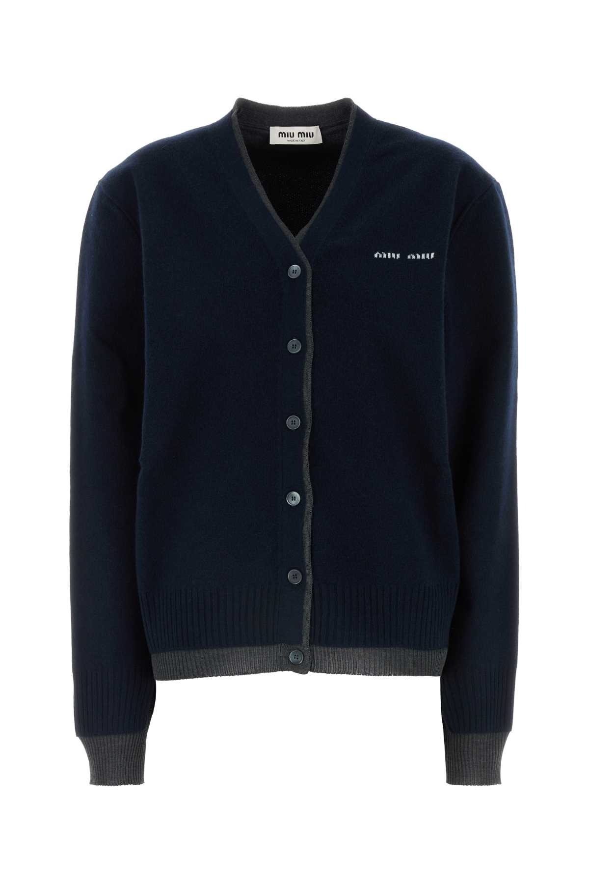 Navy Blue Cashmere Cardigan