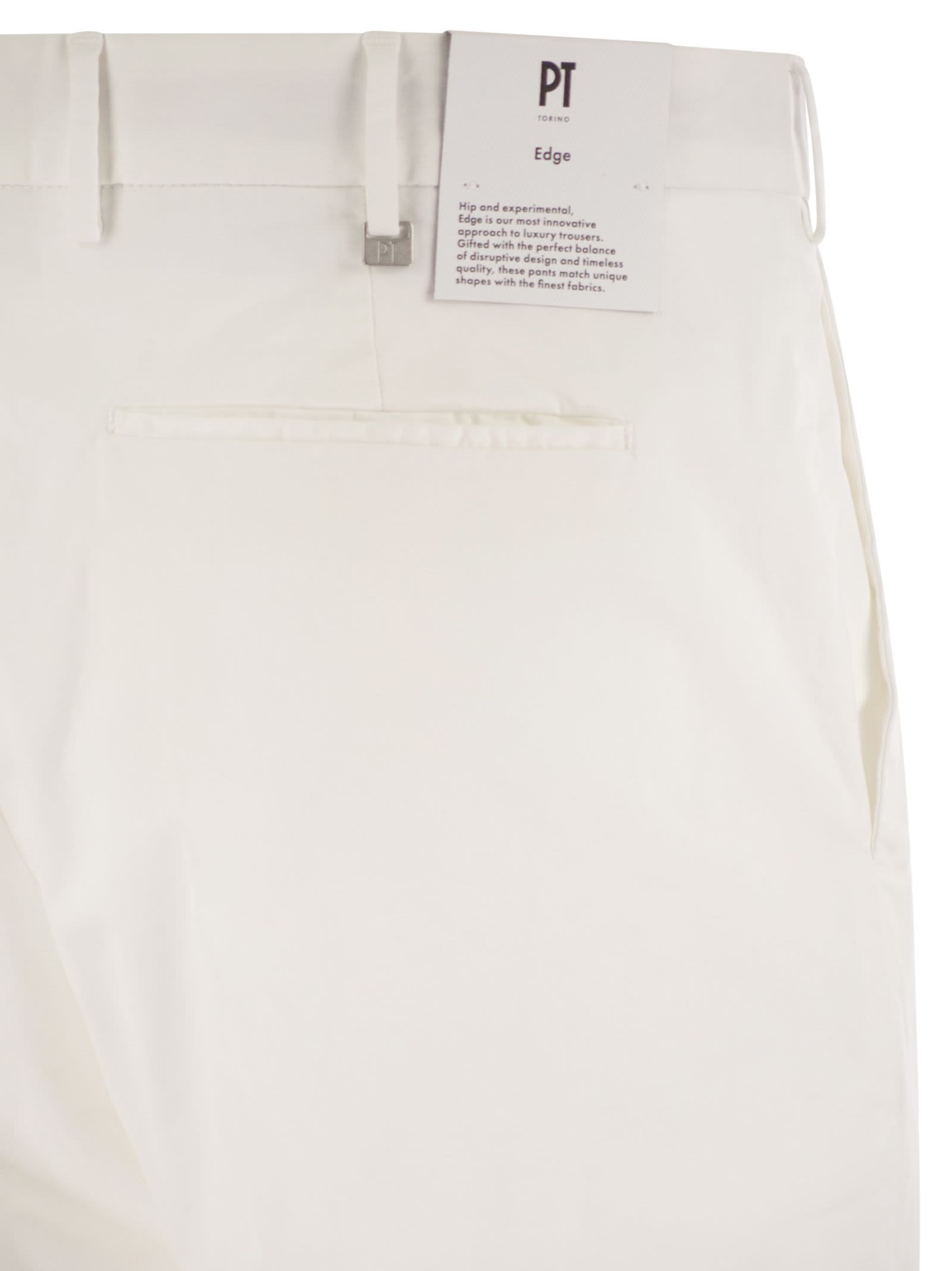 Pt Torino Rebel Stretch Cotton Trousers In White
