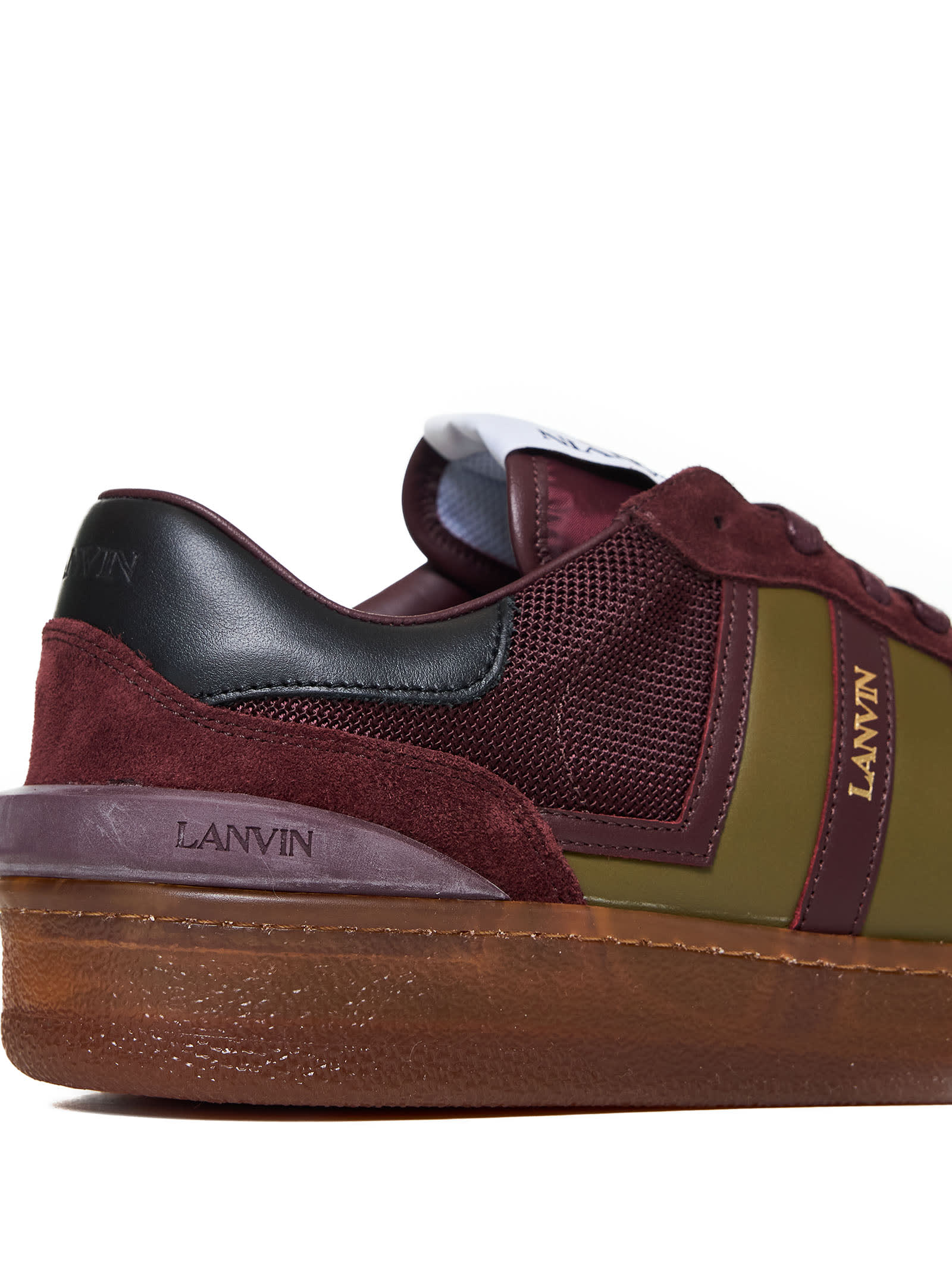 Shop Lanvin Sneakers In Burgundy/green