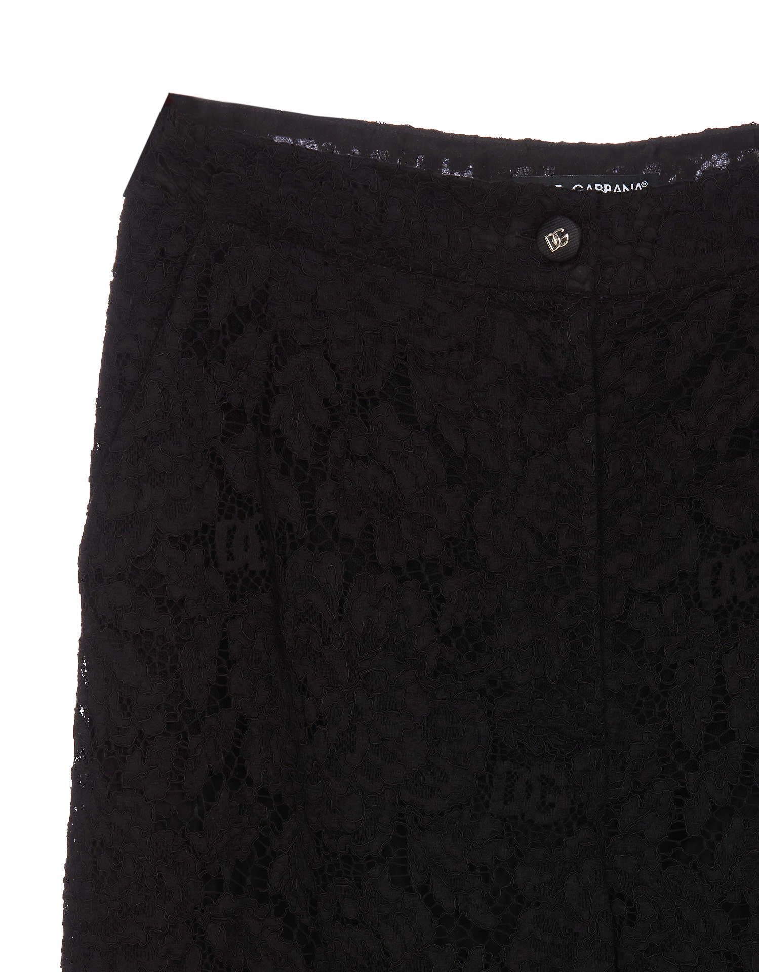 Shop Dolce & Gabbana Lace Pants In Black