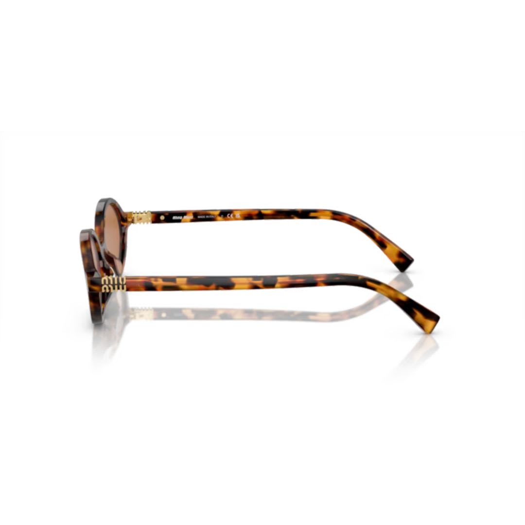 Miu Miu Tortoiseshell-effect Oval-frame Sunglasses