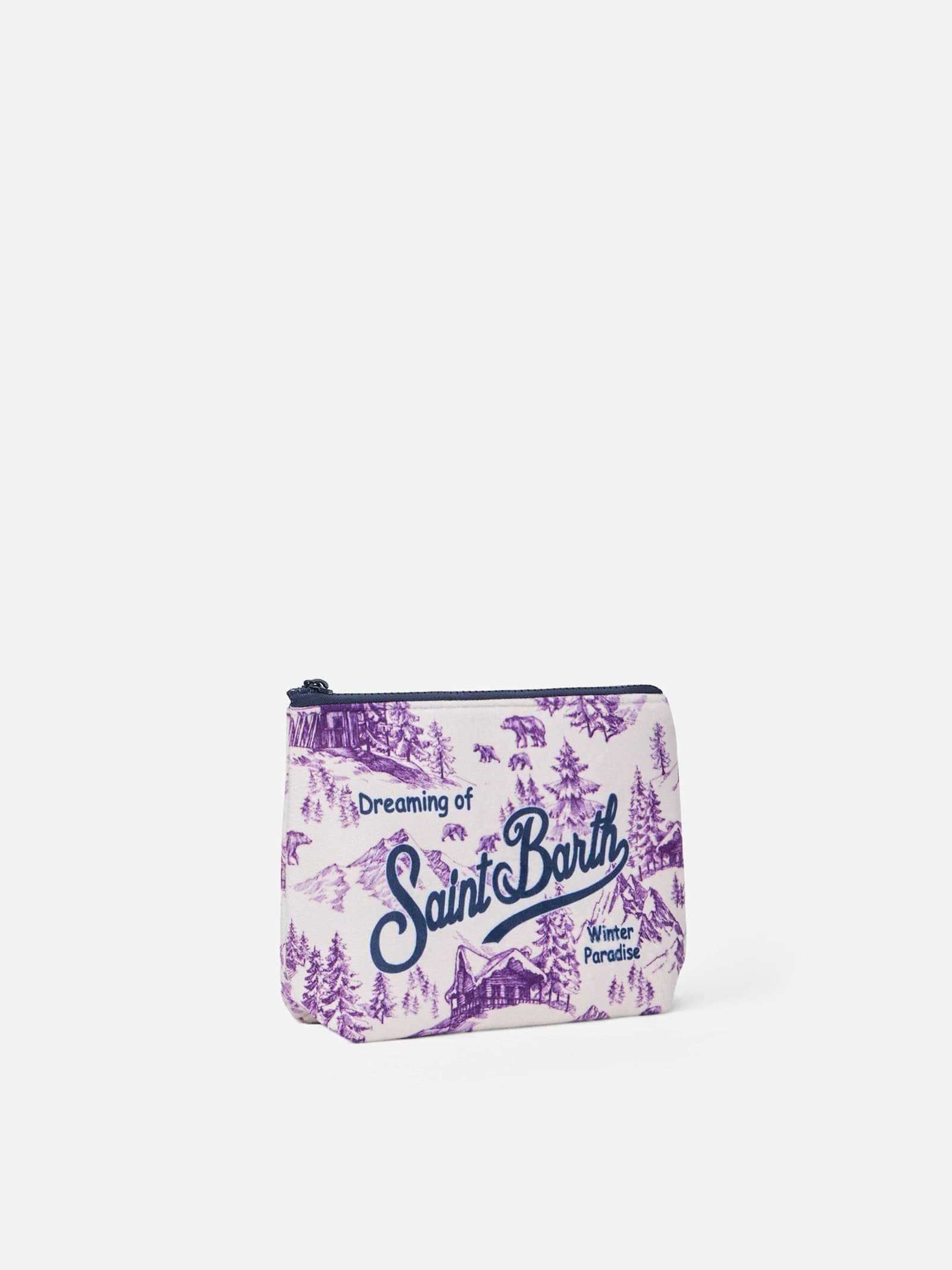 MC2 SAINT BARTH ALINE WOOLY POCHETTE WITH WINTER TOILE DE JOUY PRINT