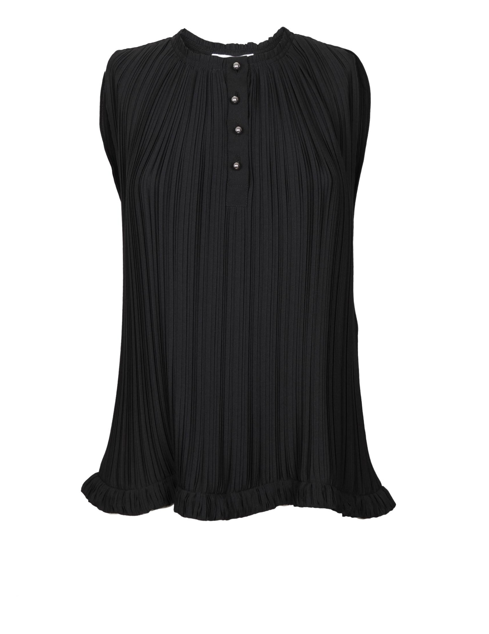 LANVIN PLEATED TOP COLOR BLACK