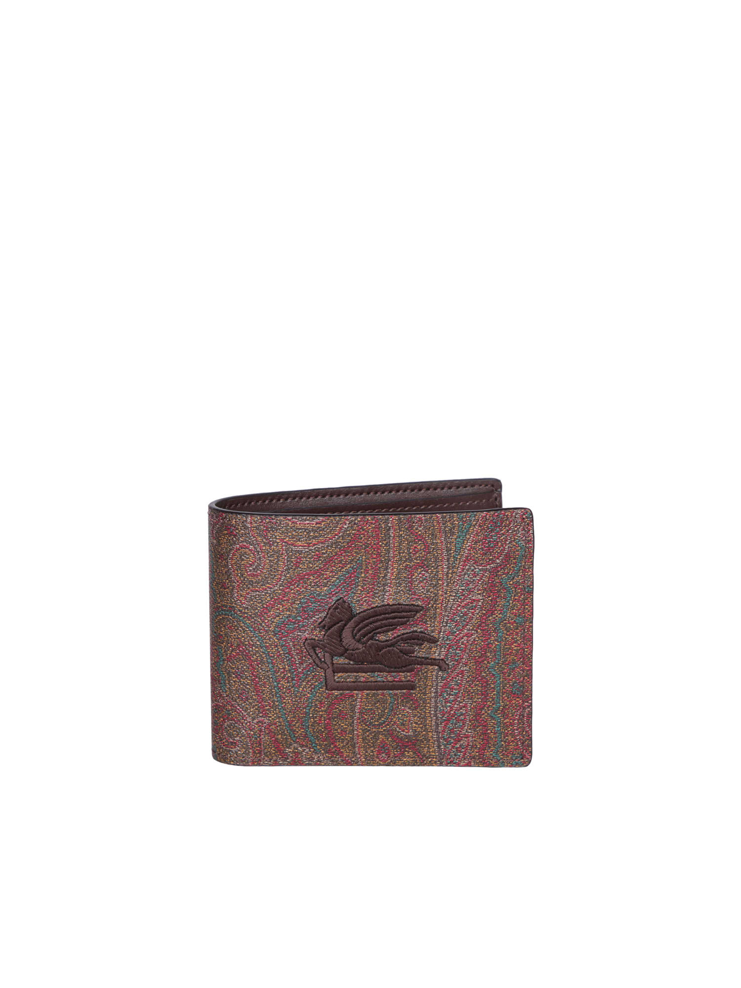 Shop Etro Arnica Paisley Multicolor Wallet In Brown