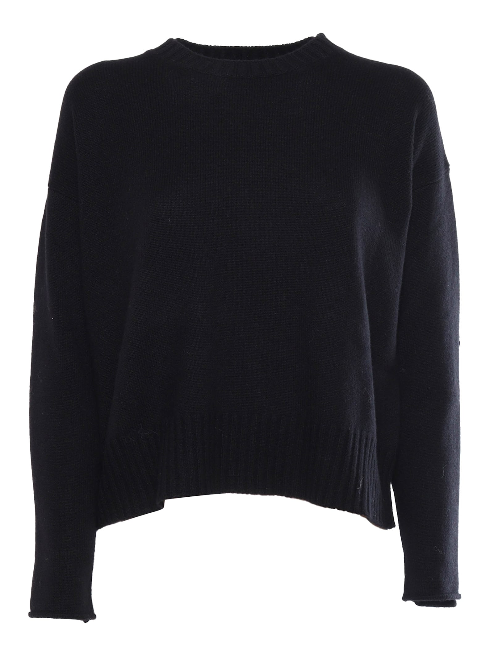 Shop Kangra Boxing Crewneck Sweater With Buttoned Sleeves In Black