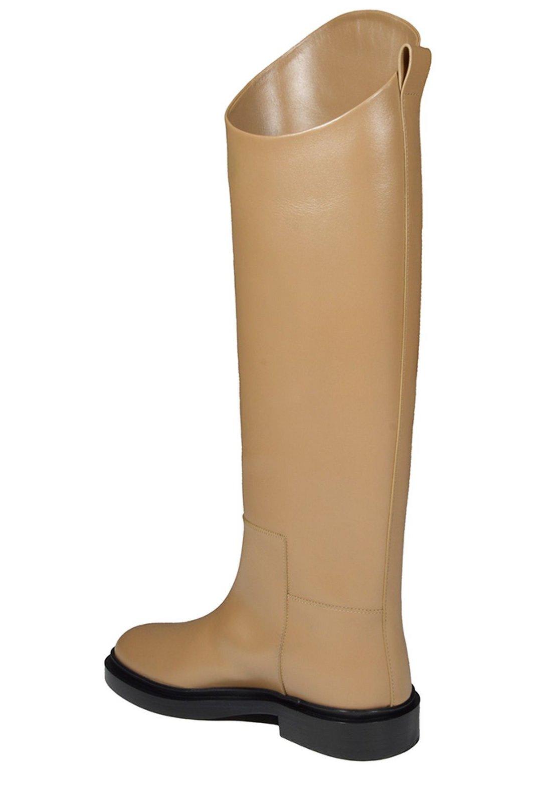Shop Jil Sander Almond-toe Knee-length Boots In Cammello