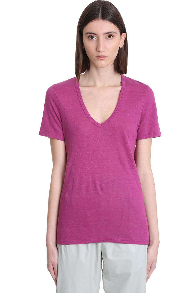 Isabel Marant Étoile Kranger T-shirt In Rose-pink Linen