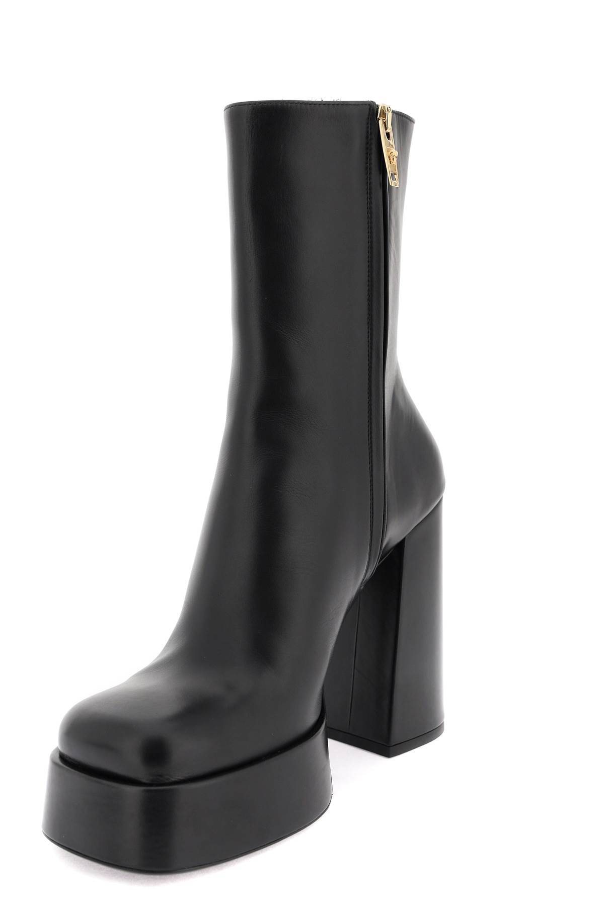 Shop Versace Aevitas Boots In Black  Gold (black)