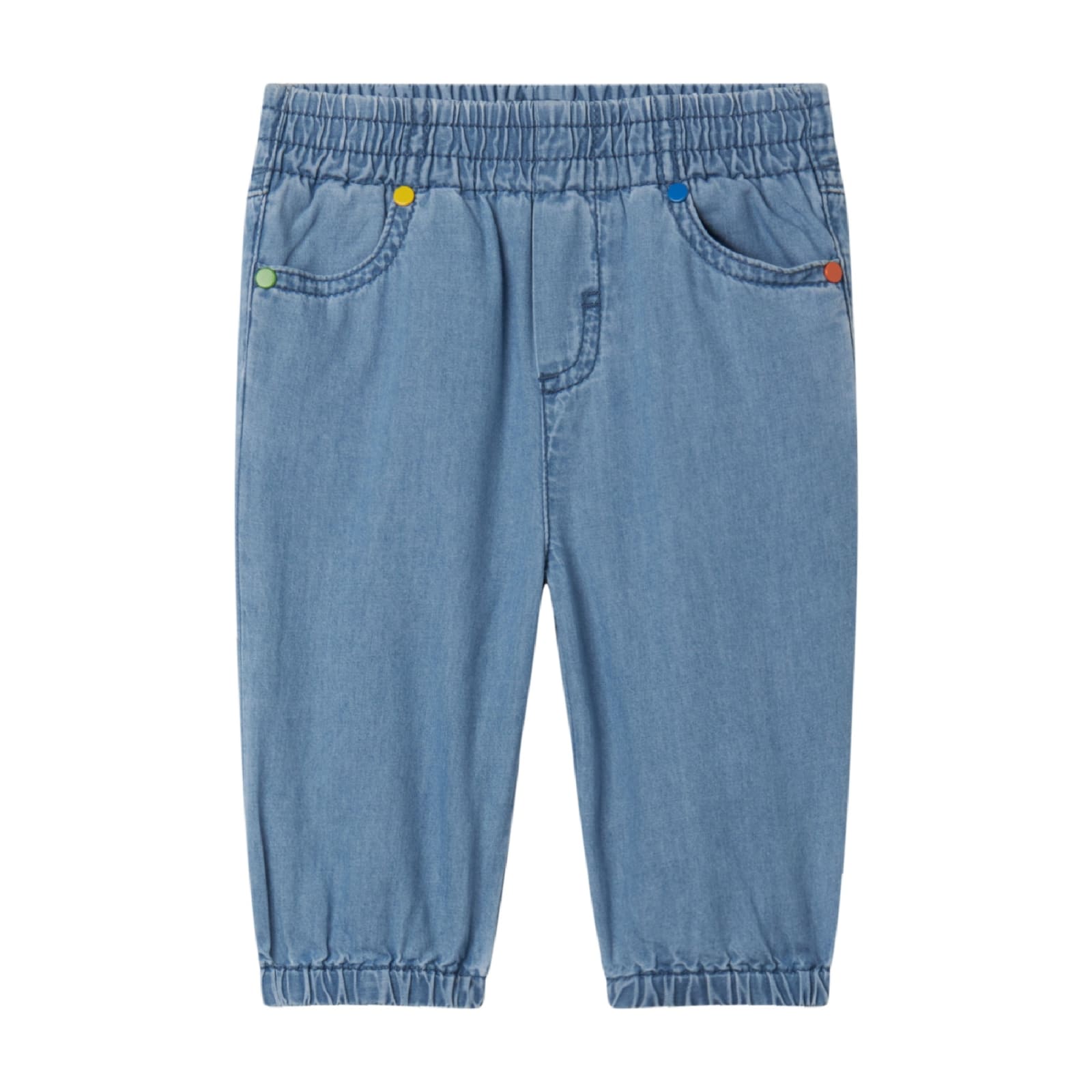 Stella Mccartney Babies' Jeans With Print In Light Blue