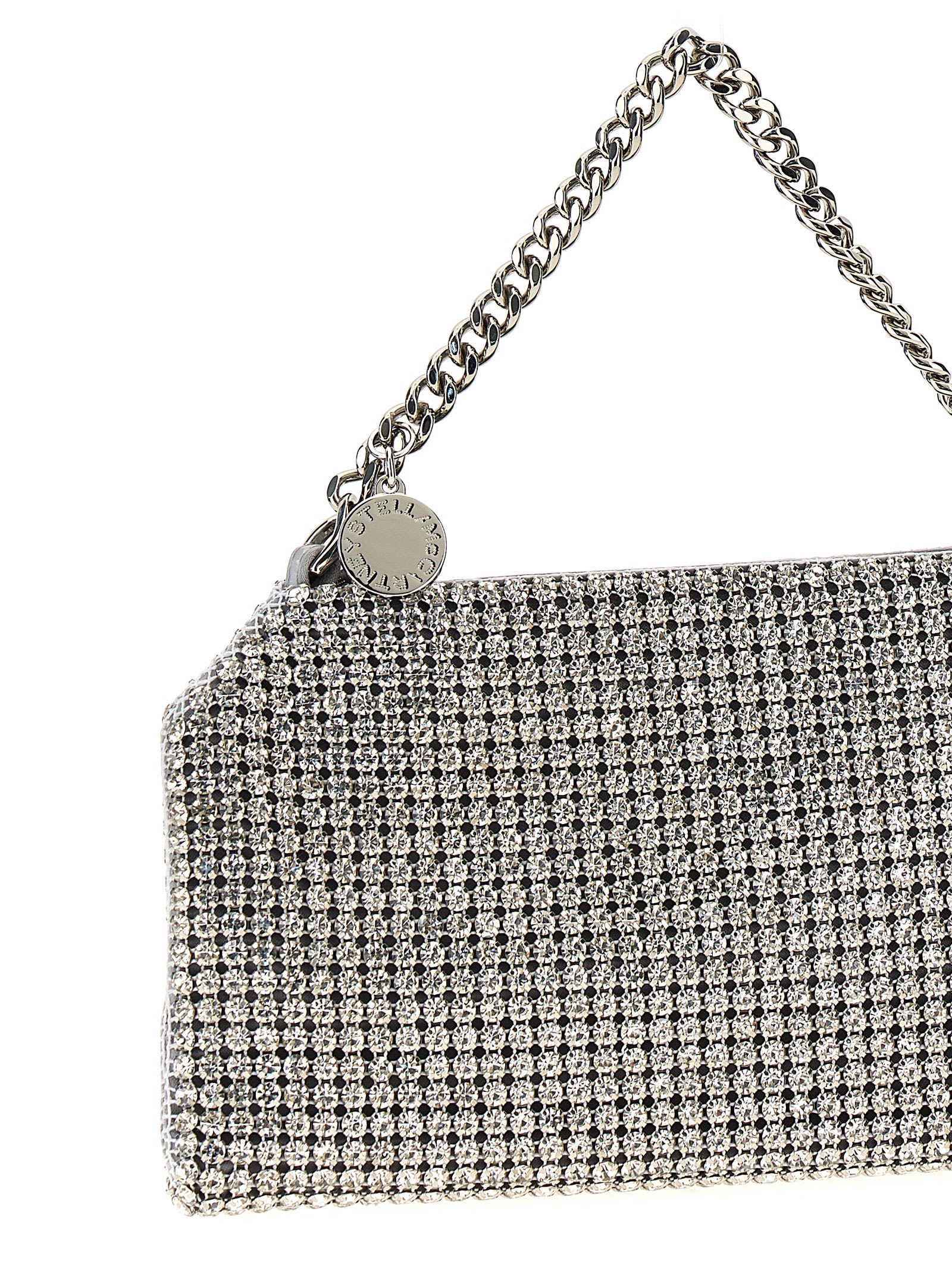 Shop Stella Mccartney Falabella Clutch In Silver