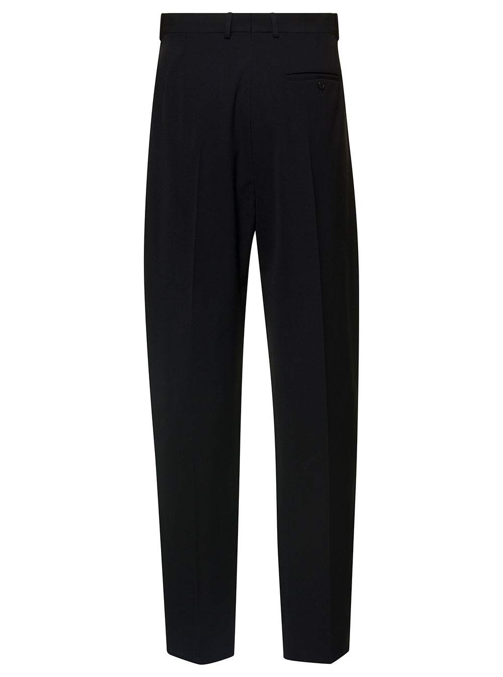 Shop Balenciaga Oversized Black Tailored Pants In Wool Blend Man