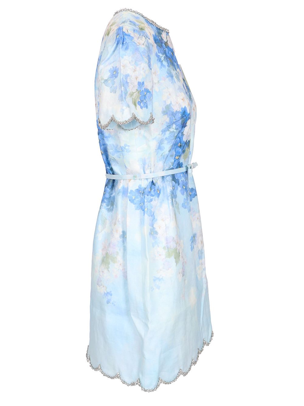 Shop Zimmermann Crush Short Dress In Light Blue