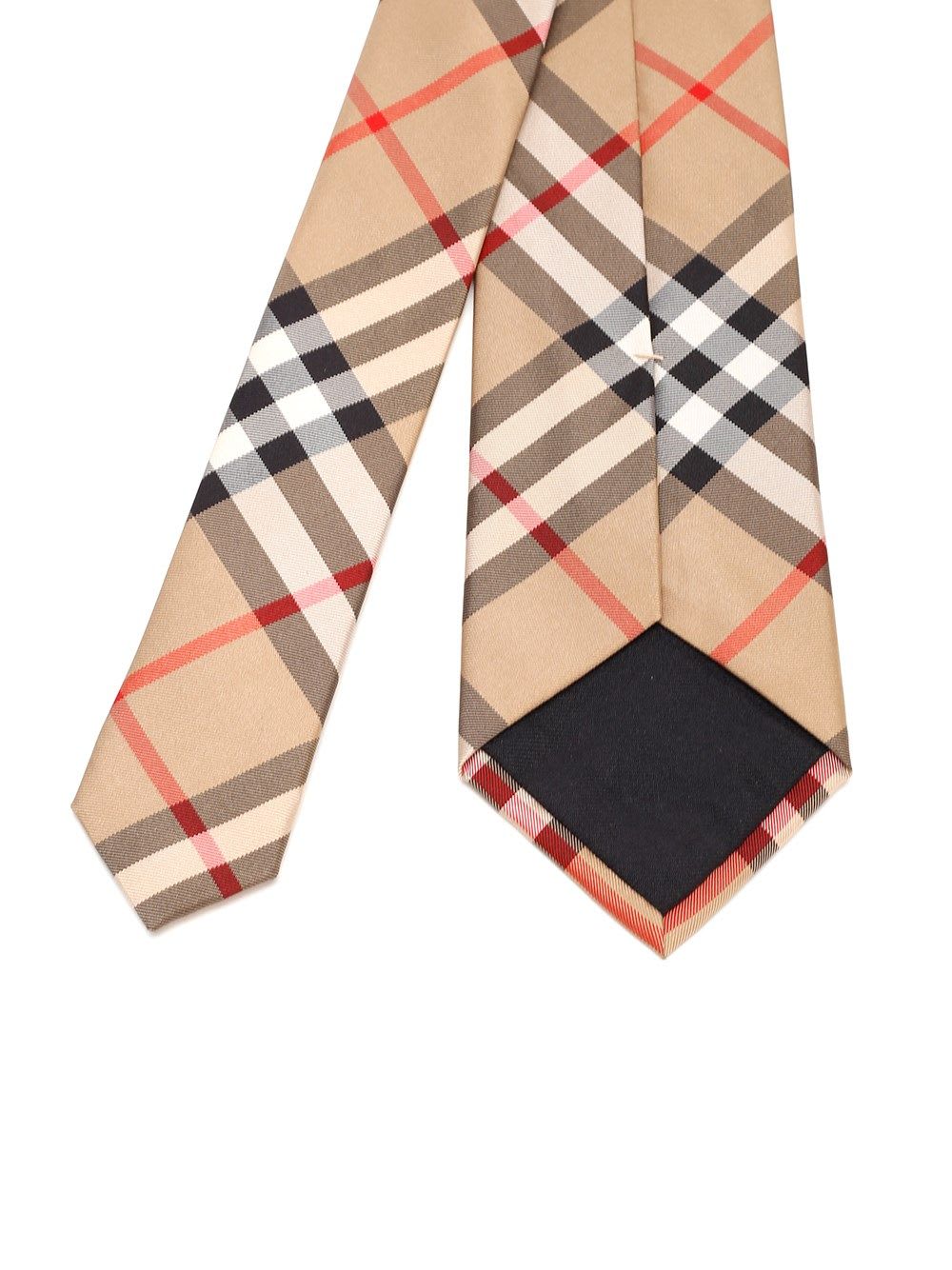 Shop Burberry Vintage Check Silk Tie In Beige