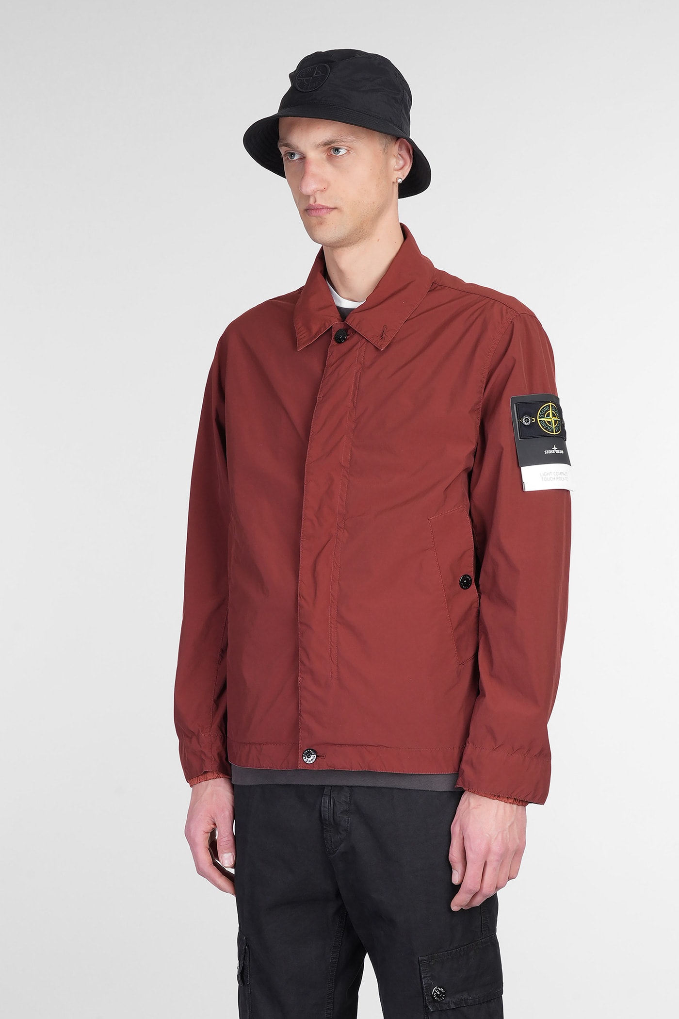 Stone Island Casual Jacket In Red Polyester