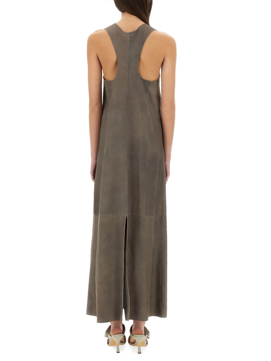 Shop Alysi Suede Dress In Grey