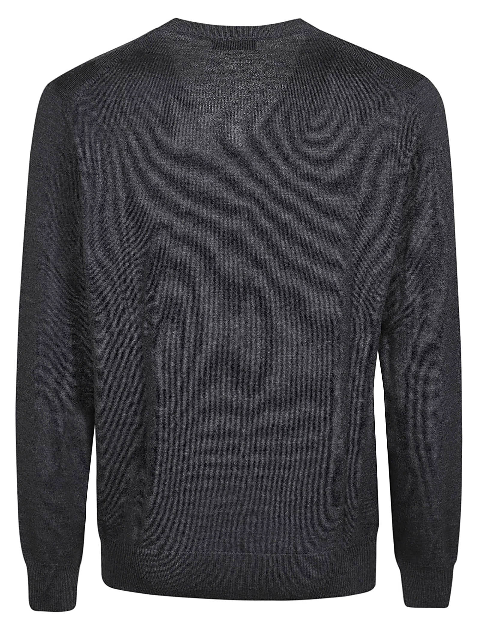 Fay V-neck Wool Sweater In Catrame