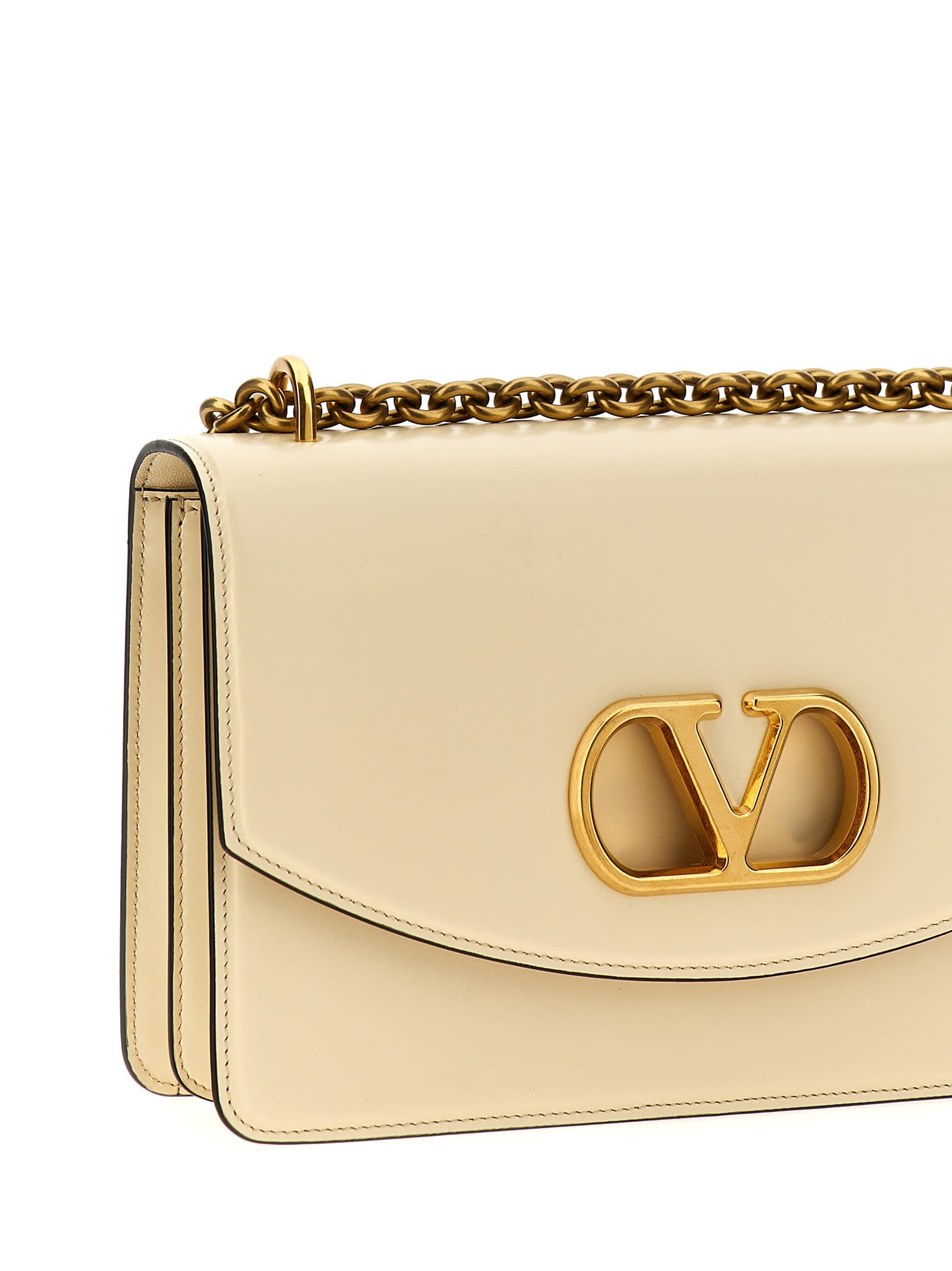 Valentino White Vain Shoulder Bag In White
