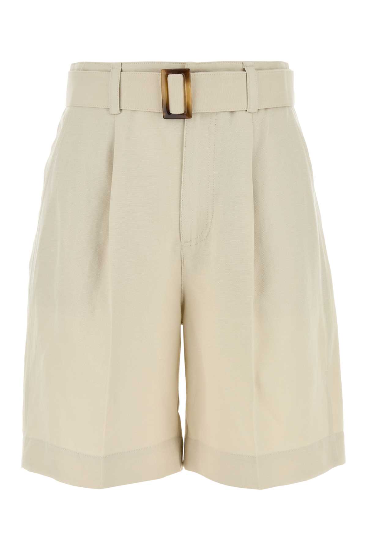 Sand Viscose Blend Shorts